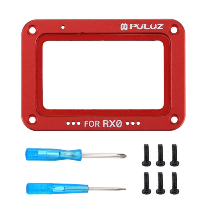 PULUZ Aluminum Alloy Flame + Tempered Glass Lens Protector for Sony RX0 / RX0 II, with Screws and...