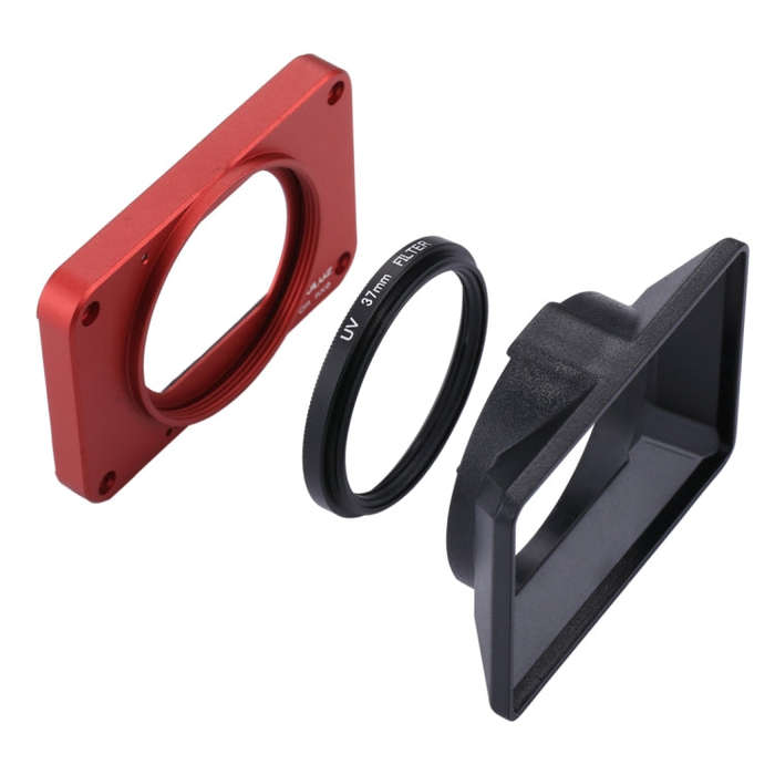 PULUZ Aluminum Alloy Front Panel + 37mm UV Filter Lens + Lens Sunshade for Sony RX0 / RX0 II, wit...