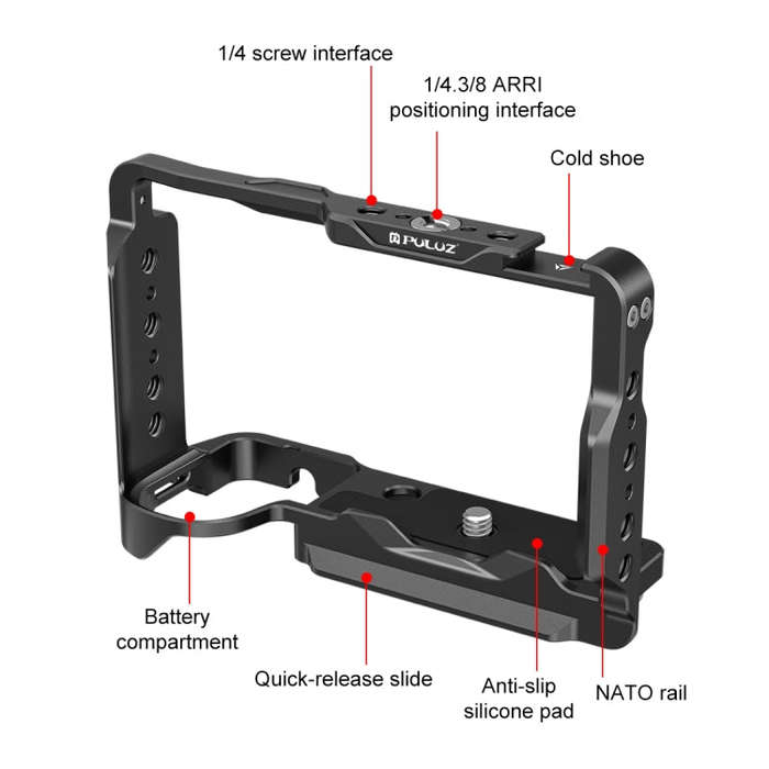 For Sony ZV-E10 II / ZV-E10M2 PULUZ Metal Camera Cage Stabilizer Rig (Black)