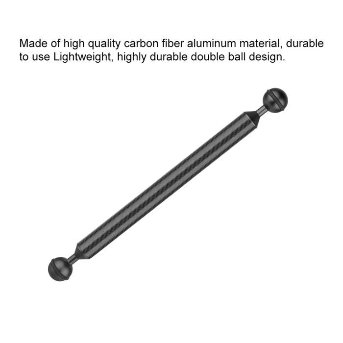 PULUZ 11 inch 28cm Length 20.8mm Diameter Dual Balls Carbon Fiber Floating Arm, Ball Diameter: 25...