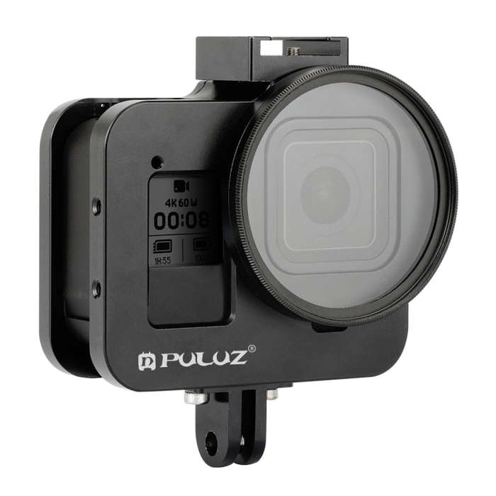 PULUZ Housing Shell CNC Aluminum Alloy Protective Cage with Insurance Frame & 52mm UV Lens for Go...
