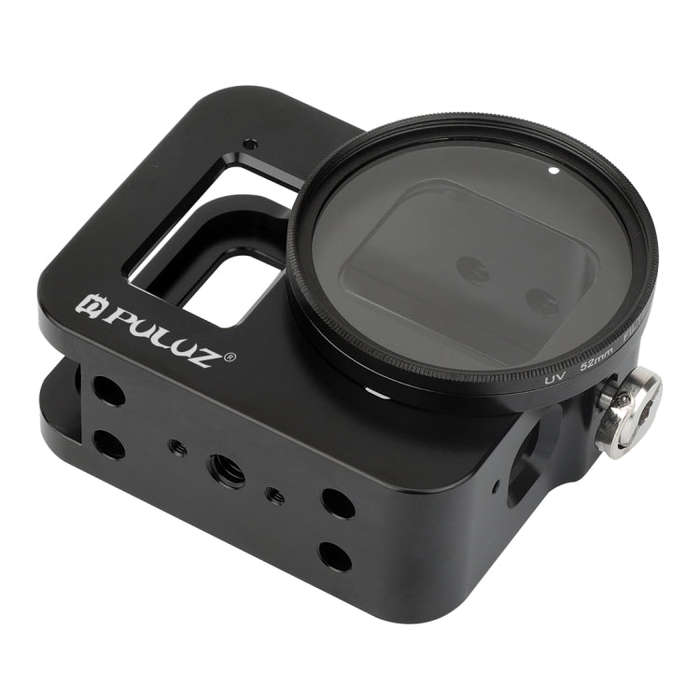 PULUZ Housing Shell CNC Aluminum Alloy Protective Cage with Insurance Frame & 52mm UV Lens for Go...