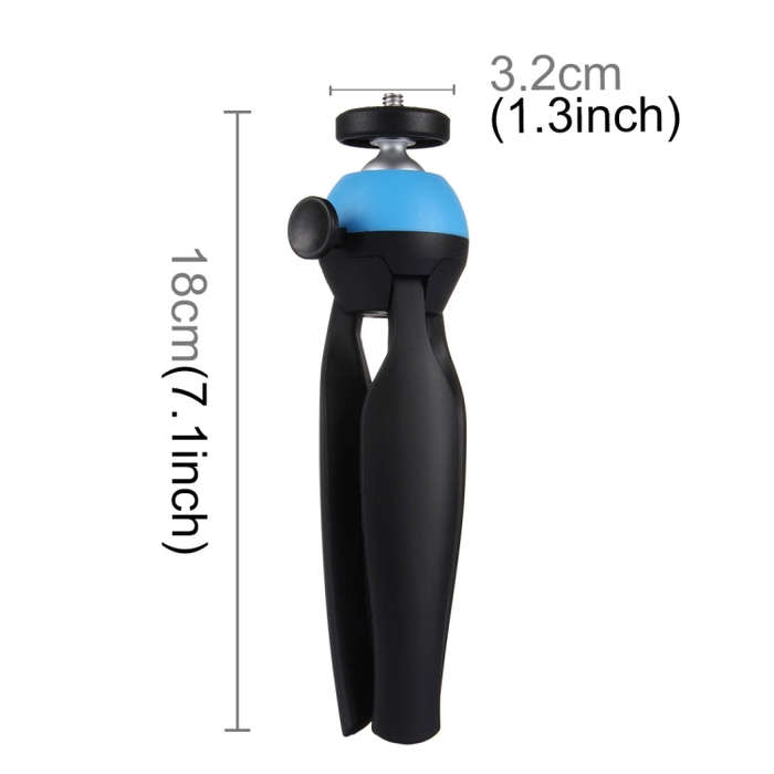 PULUZ Pocket Mini Tripod Mount with 360 Degree Ball Head & Phone Clamp for Smartphones(Blue)