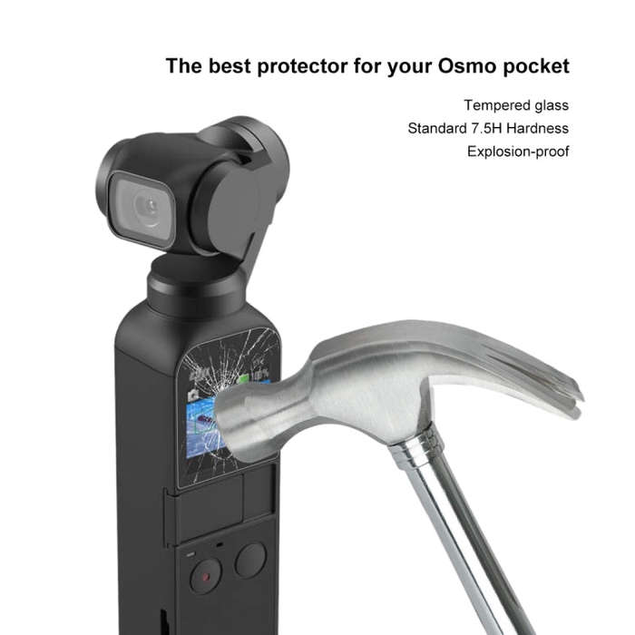 PULUZ 9H 2.5D HD Tempered Glass Lens Protector + Screen Film for DJI OSMO Pocket Gimbal