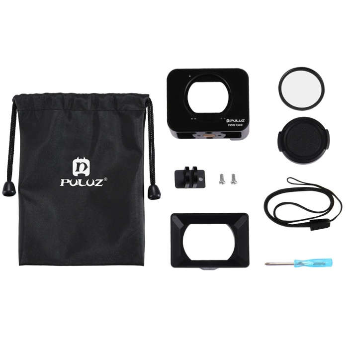 PULUZ Aluminum Alloy Protective Cage + 37mm UV Filter Lens + Lens Sunshade with Screws and Screwd...
