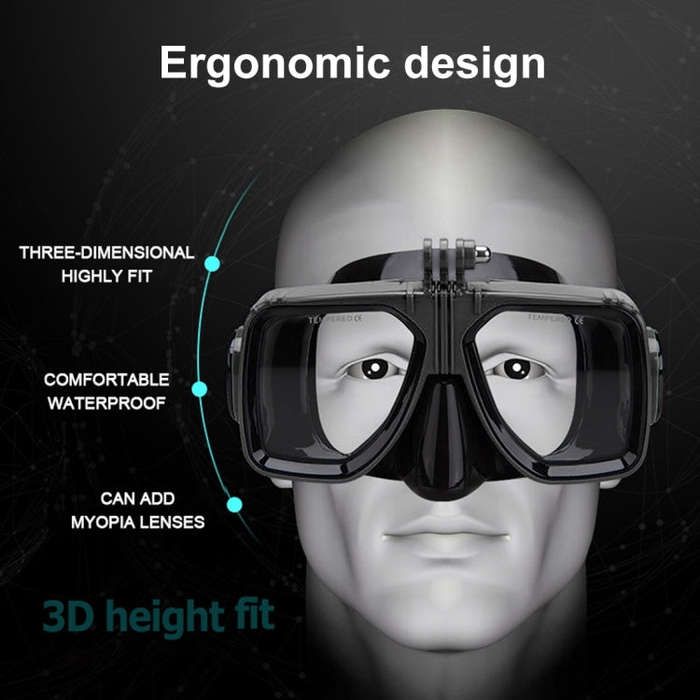 PULUZ Water Sports Diving Equipment Diving Mask Swimming Glasses for GoPro, Insta360, DJI and Oth...