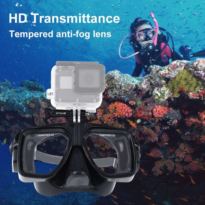 PULUZ Water Sports Diving Equipment Diving Mask Swimming Glasses for GoPro, Insta360, DJI and Oth...