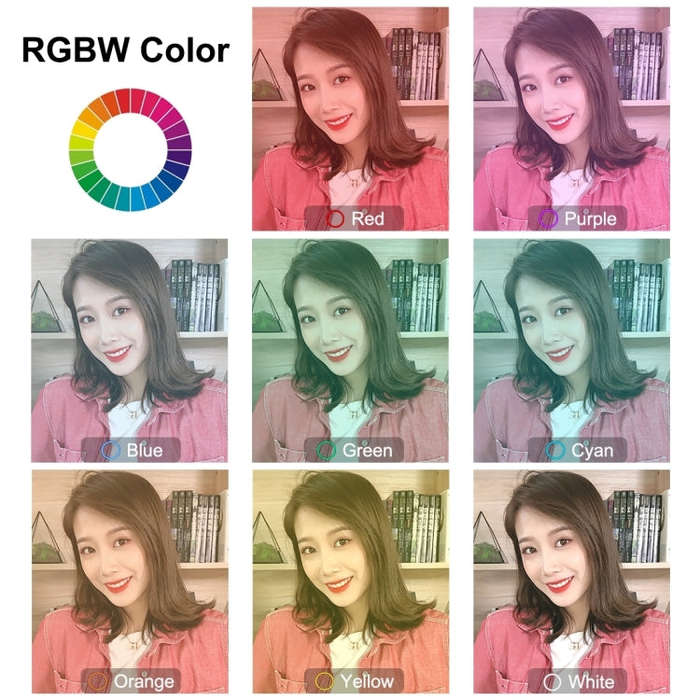 PULUZ 11.8 inch 30cm RGB Dimmable LED Ring Vlogging Selfie Photography Video Lights with Cold Sho...
