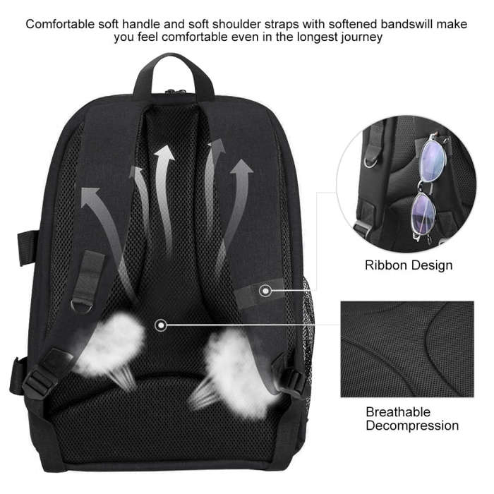 PULUZ Outdoor Portable Waterproof Scratch-proof Dual Shoulders Backpack Handheld PTZ Stabilizer C...