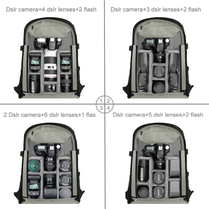PULUZ Outdoor Portable Waterproof Scratch-proof Dual Shoulders Backpack Handheld PTZ Stabilizer C...