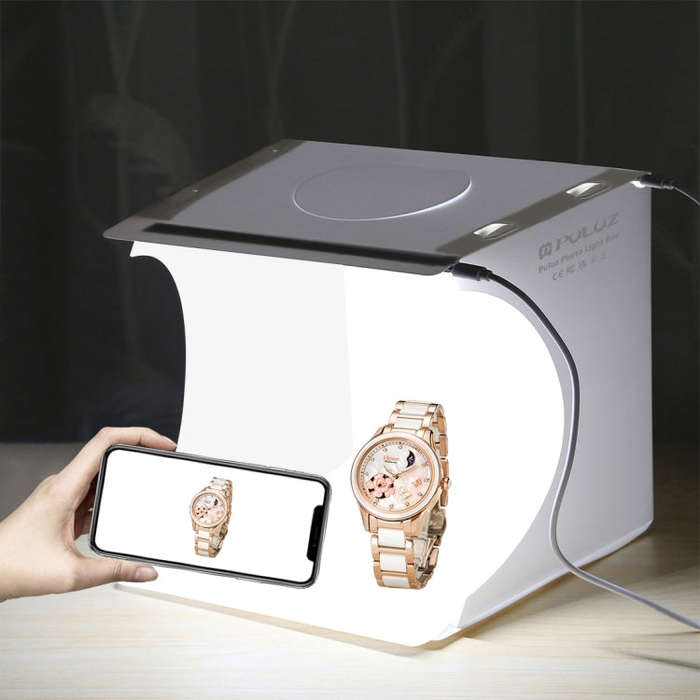 PULUZ 20cm Include 2 LED Panels Folding Portable 1100LM Light Photo Lighting Studio Shooting Tent...