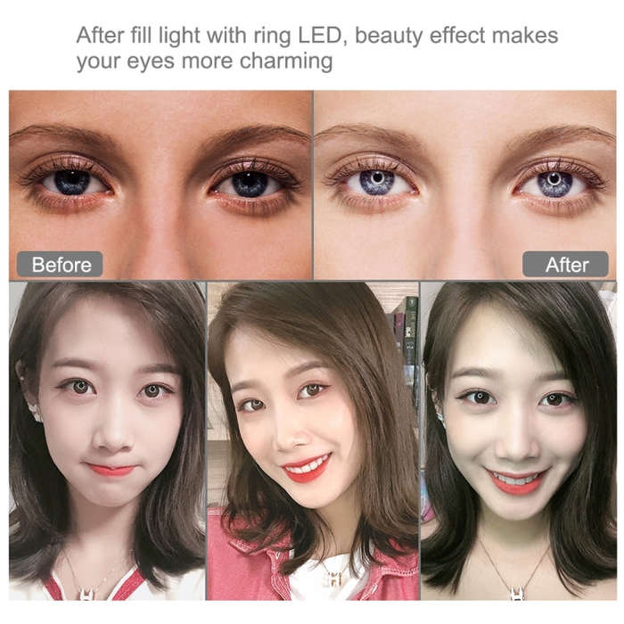PULUZ 7.9 inch 20cm USB RGB Dimmable LED Dual Color Temperature LED Curved Light Ring Vlogging Se...