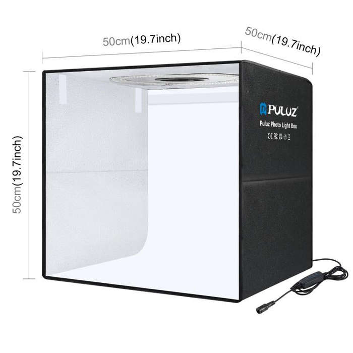 PULUZ 50cm Folding Portable Ring Light Photo Lighting Studio Shooting Tent Box with 6 x Dual-Side...