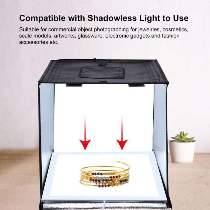 PULUZ Photo Studio Light Box Portable 60 x 60 x 60 cm Light Tent LED 5500K White Light Dimmable M...