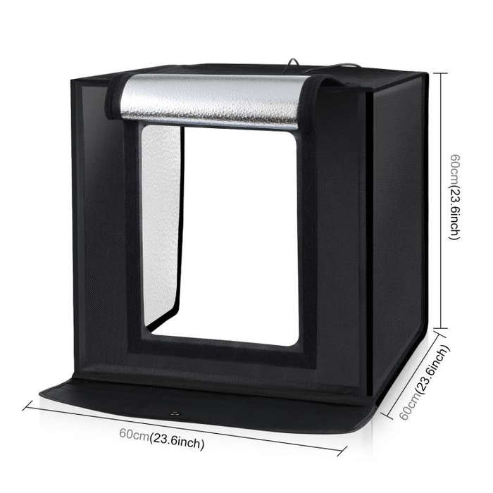 PULUZ Photo Studio Light Box Portable 60 x 60 x 60 cm Light Tent LED 5500K White Light Dimmable M...