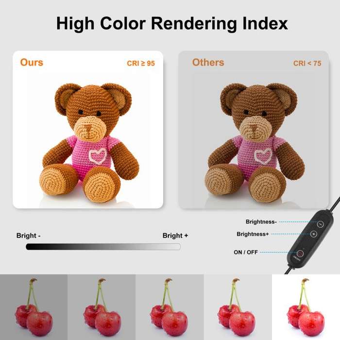 PULUZ Photo Studio Light Box Portable 60 x 60 x 60 cm Light Tent LED 5500K White Light Dimmable M...