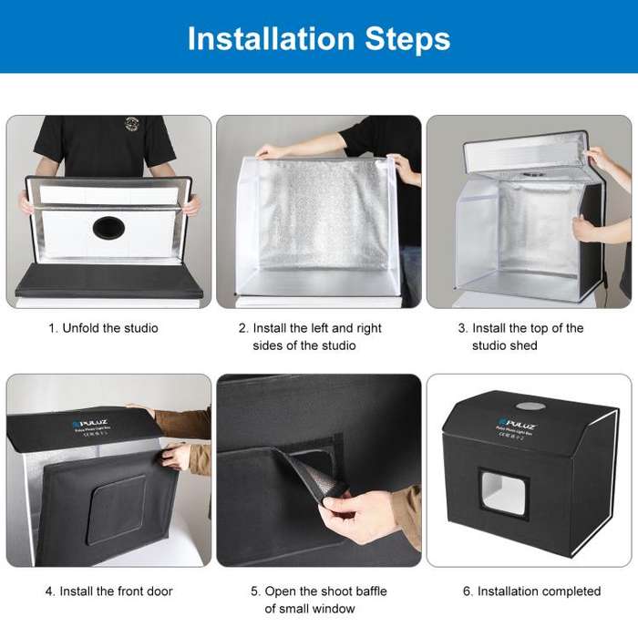 PULUZ Photo Studio Light Box Portable 60 x 40cm Cuboid Photography Studio Tent Kit with 4 Color B...