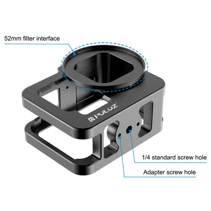 PULUZ for GoPro HERO13 Black /12 Black /11 Black /10 Black /9 Black Thicken Housing Shell CNC Alu...