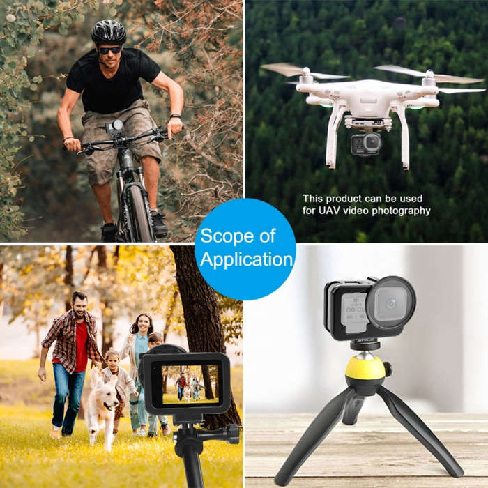 For GoPro HERO13 Black /12 Black /11 Black /10 Black /9 Black PULUZ Thin Housing Shell CNC Alumin...