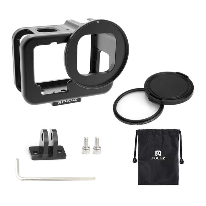 For GoPro HERO13 Black /12 Black /11 Black /10 Black /9 Black PULUZ Thin Housing Shell CNC Alumin...