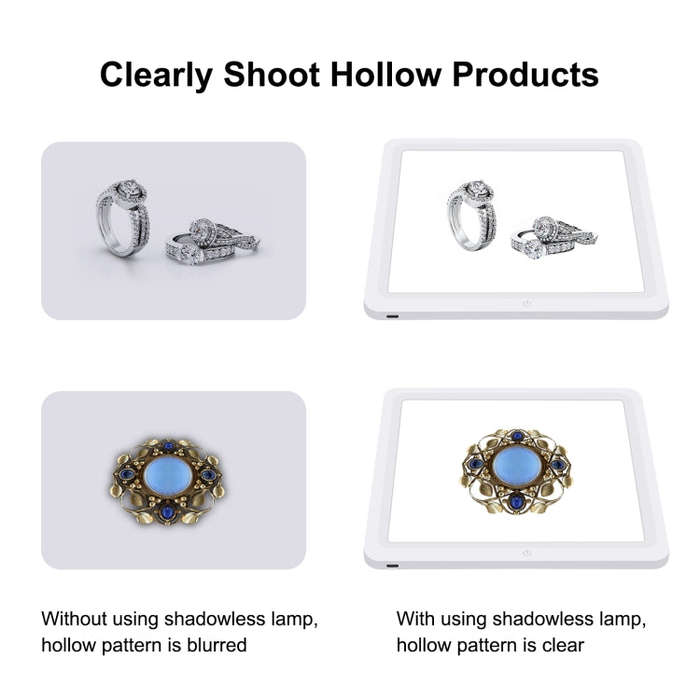 PULUZ Mini LED Photography Shadowless Light Lamp Panel Pad + Studio Shooting Tent Box, Acrylic Ma...