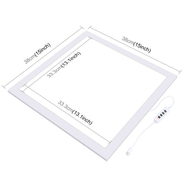 PULUZ 1000LM LED Acrylic No Polar Dimming Shadowless Light Pad with Switch for 40cm Photo Studio ...