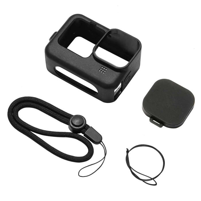 PULUZ for GoPro HERO12 Black /11 Black /10 Black /9 Black Silicone Protective Case Cover with Wri...