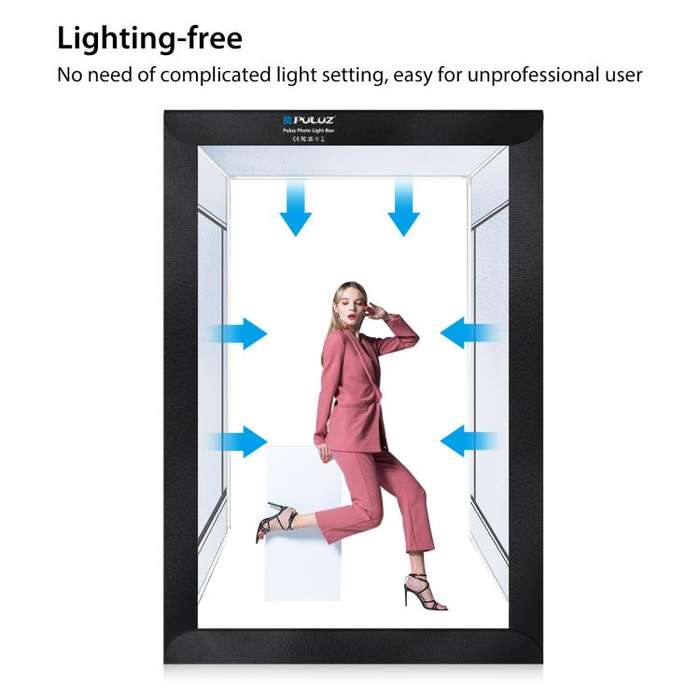 PULUZ 2m 240W 5500K Photo Light Studio Box Kit for Clothes / Adult Model Portrait(UK Plug)