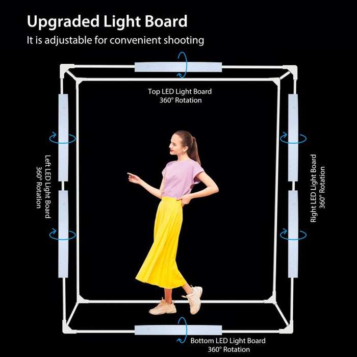 PULUZ 2m 240W 5500K Photo Light Studio Box Kit for Clothes / Adult Model Portrait(UK Plug)