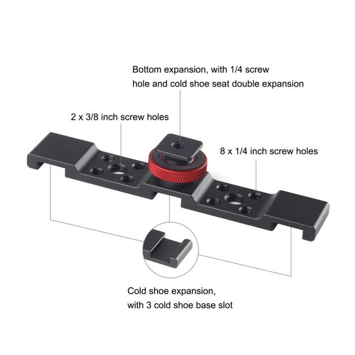 PULUZ Three-head Cold Shoe Bracket Mount(Black)