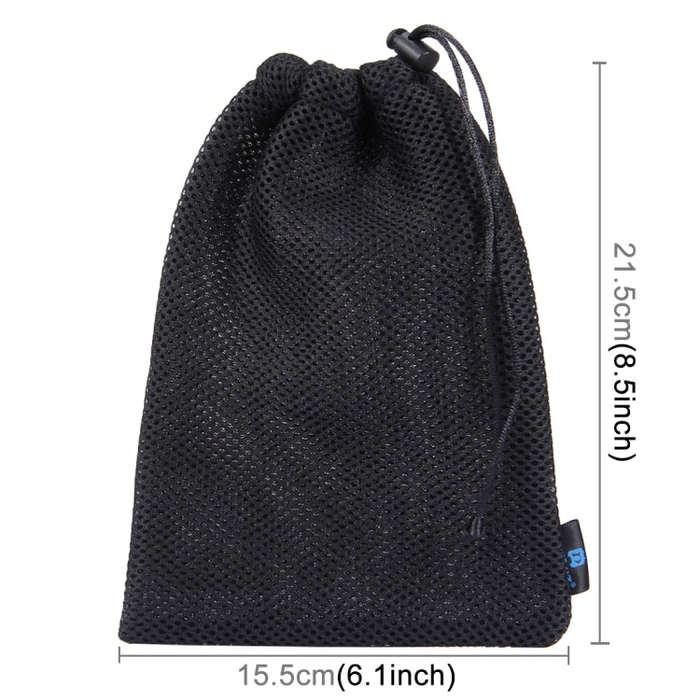 PULUZ Storage Bag with Stay Cord for GoPro, Insta360, DJI and Other Action Cameras Accessories(Bl...