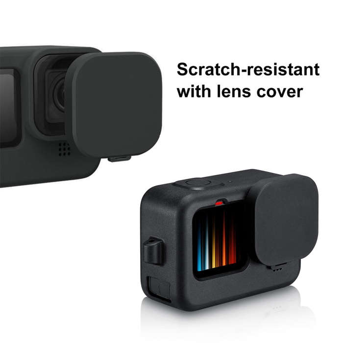 PULUZ for GoPro HERO12 Black /11 Black /10 Black /9 Black Silicone Protective Case + POM Side Int...