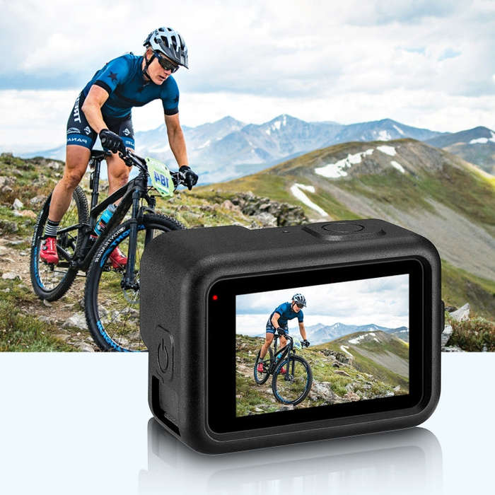 PULUZ for GoPro HERO12 Black /11 Black /10 Black /9 Black Silicone Protective Case + POM Side Int...