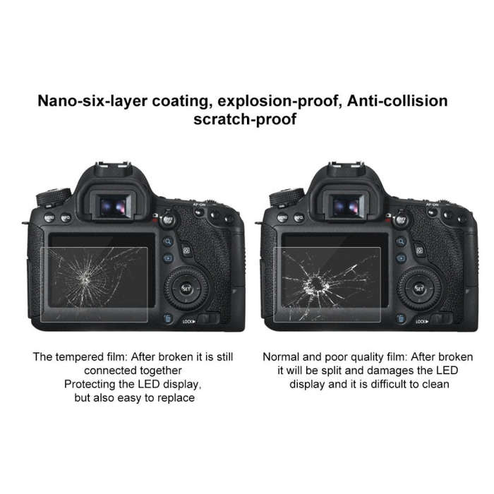PULUZ 2.5D 9H Tempered Glass Film for Canon 6D, Compatible with Sony HX50 / HX60, Olympus TG3 / T...