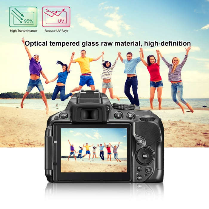 PULUZ 2.5D 9H Tempered Glass Film for Nikon D5300, Compatible with Nikon D5300 / D5500 / D5600, P...