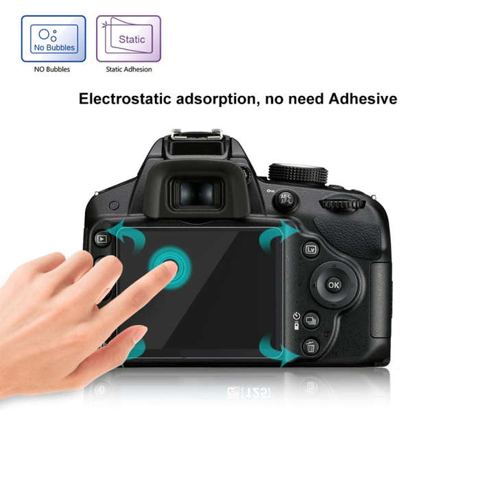 PULUZ 2.5D 9H Tempered Glass Film for Nikon D3200, Compatible with D3500 / D3100 /  D3300 / D3400...
