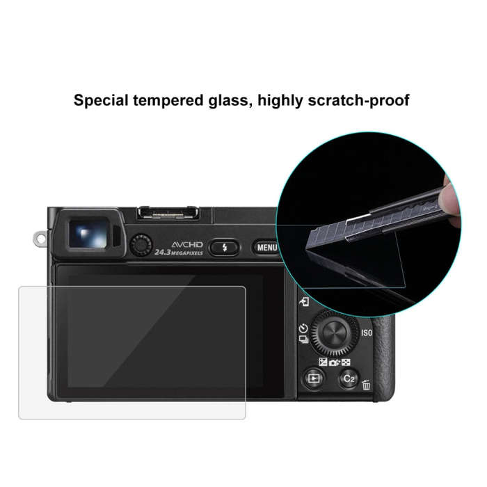 PULUZ 2.5D 9H Tempered Glass Film for Sony A6000, Compatible with Sony A6700 / A6500 / A5100 / 61...