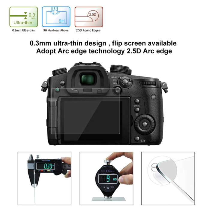 PULUZ 2.5D 9H Tempered Glass Film for Panasonic GH5 / GH5S , Compatible with Canon EOS M3 / M5 / ...