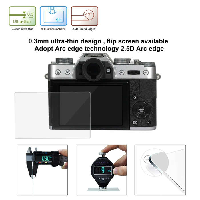 PULUZ 2.5D 9H Tempered Glass Film for Fujifilm X-T10, Compatible with Fujifilm X-A1 / X-A2 / X-M1...