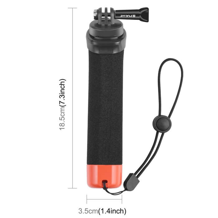 PULUZ Floating Foam Hand Grip Buoyancy Rods with Strap & Quick-release Base for GoPro, Insta360, ...