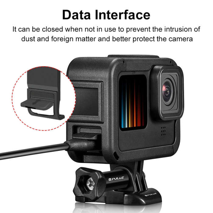 PULUZ Frame Expansion PA Cage with Side Interface Cover for GoPro HERO13 Black /12 Black /11 Blac...