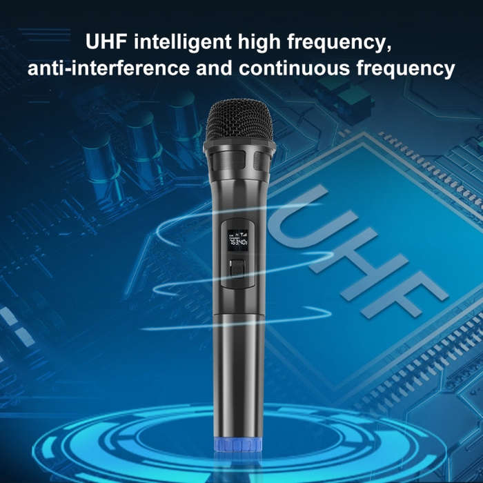 PULUZ UHF Wireless Dynamic Microphone with LED Display(Black)