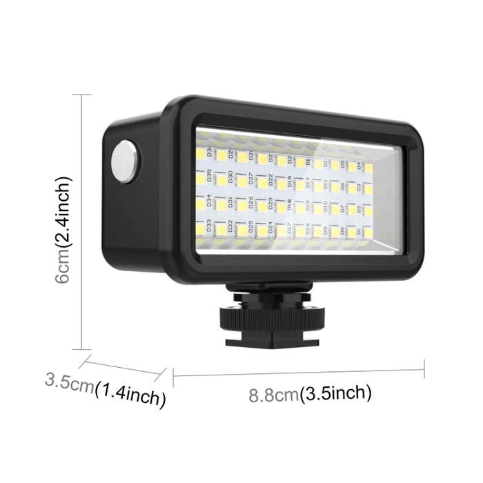 PULUZ 40 LEDs 40m Diving Waterproof Fill Light Camera Video Photo Studio Light (Black)
