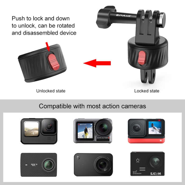 PULUZ Action Camera Magnetic Base Adapter (Black)