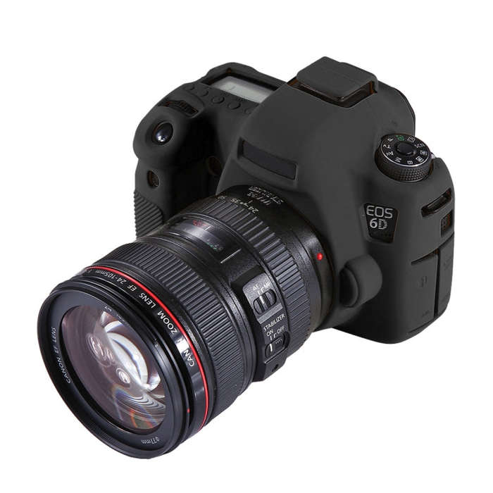 PULUZ Soft Silicone Protective Case for Canon EOS 6D(Black)
