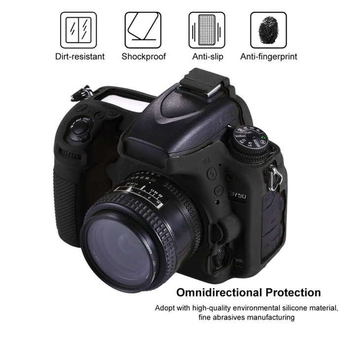 PULUZ Soft Silicone Protective Case for Nikon D750(Black)