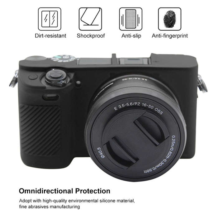 PULUZ Soft Silicone Protective Case for Sony ILCE-6300 / A6400(Black)