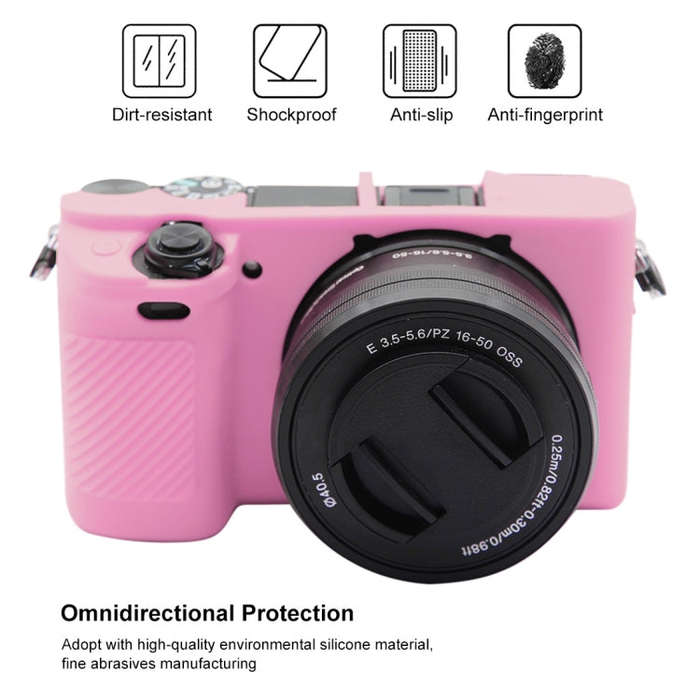 PULUZ Soft Silicone Protective Case for Sony ILCE-6300 / A6400(Pink)