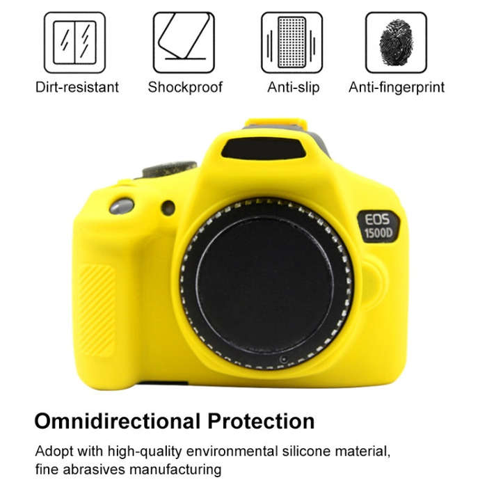 PULUZ Soft Silicone Protective Case for Canon EOS 1300D / 1500D(Yellow)