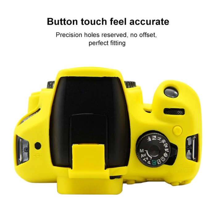 PULUZ Soft Silicone Protective Case for Canon EOS 1300D / 1500D(Yellow)